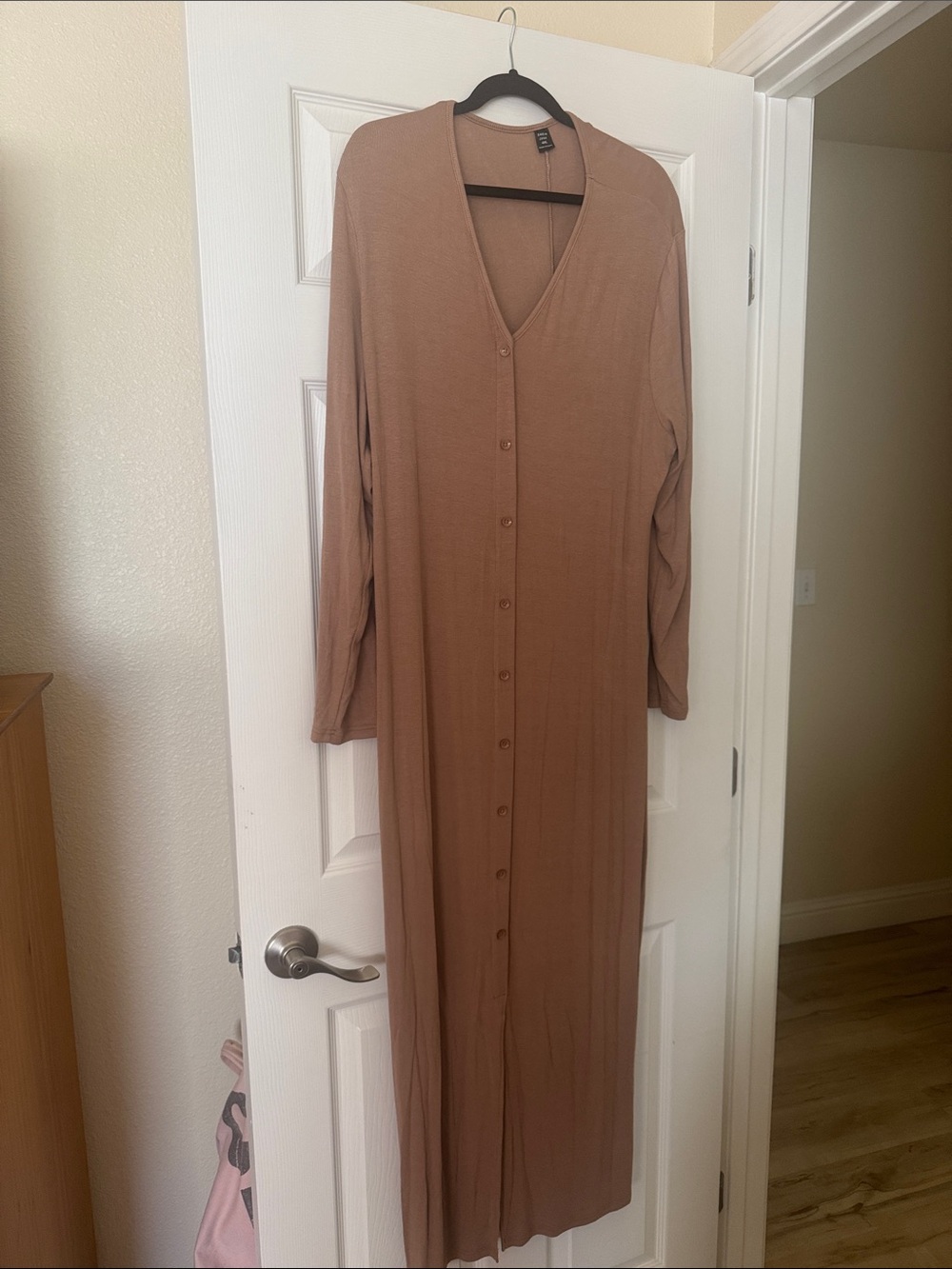 SHEIN Brown Button-Front Maxi Dress